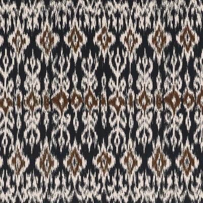 Thibaut Atlas Ikat Fabric in Basalt Black